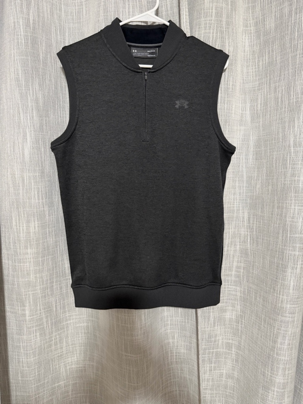 Under Armour ColdGear Storm Pullover Mens SmallGray Sleeveless 1/4 Zip Golf Vest